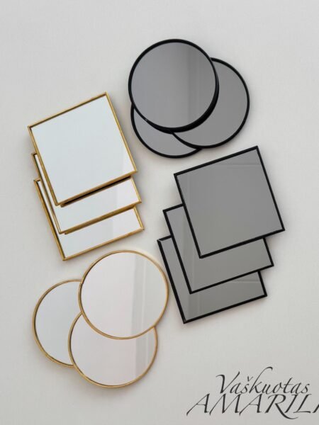 Mini padėkliukai su veidrodžiu